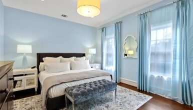 Bedroom Design With Soft Blue Hues Meet Plush Comfort