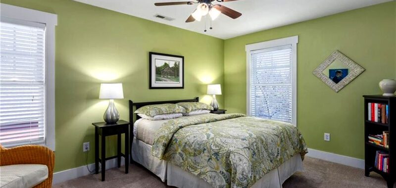 Bedroom Design with Lime-Green Walls and a Dash of Elegance