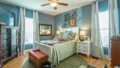 Classic Blue Bedroom Meets Eclectic Charm