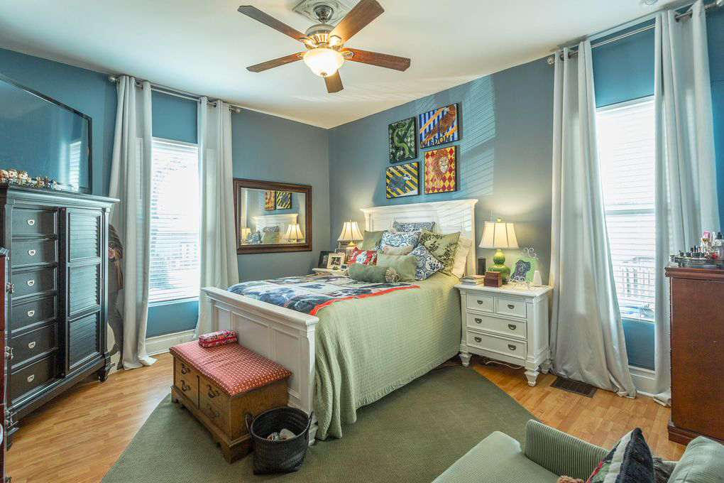 Classic Blue Bedroom Meets Eclectic Charm