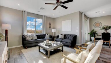 Elegant Living Room Design With Charcoal Sofas