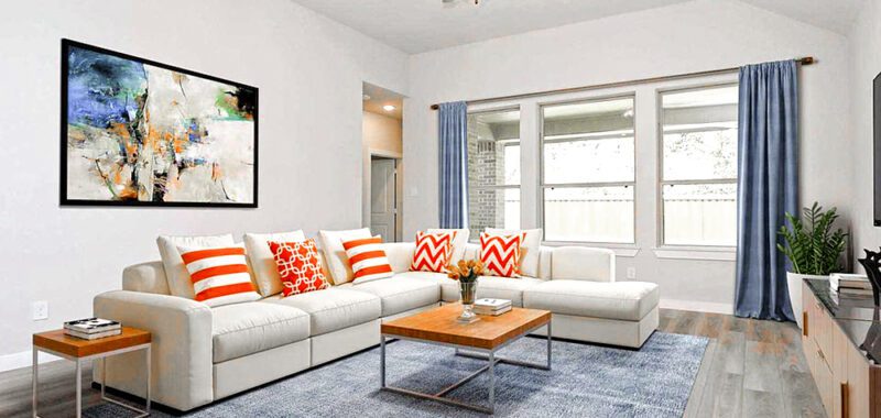 Living Room Design With Bold Contrasts and Vibrant Pops of Color