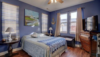 Stylish Bedroom Design with Periwinkle Walls