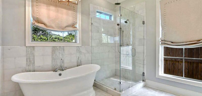 Bathroom Design With Freestanding Tub Next to Shower