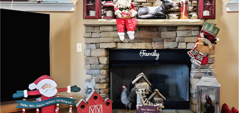 Decorate a Fireplace Mantel for Christmas