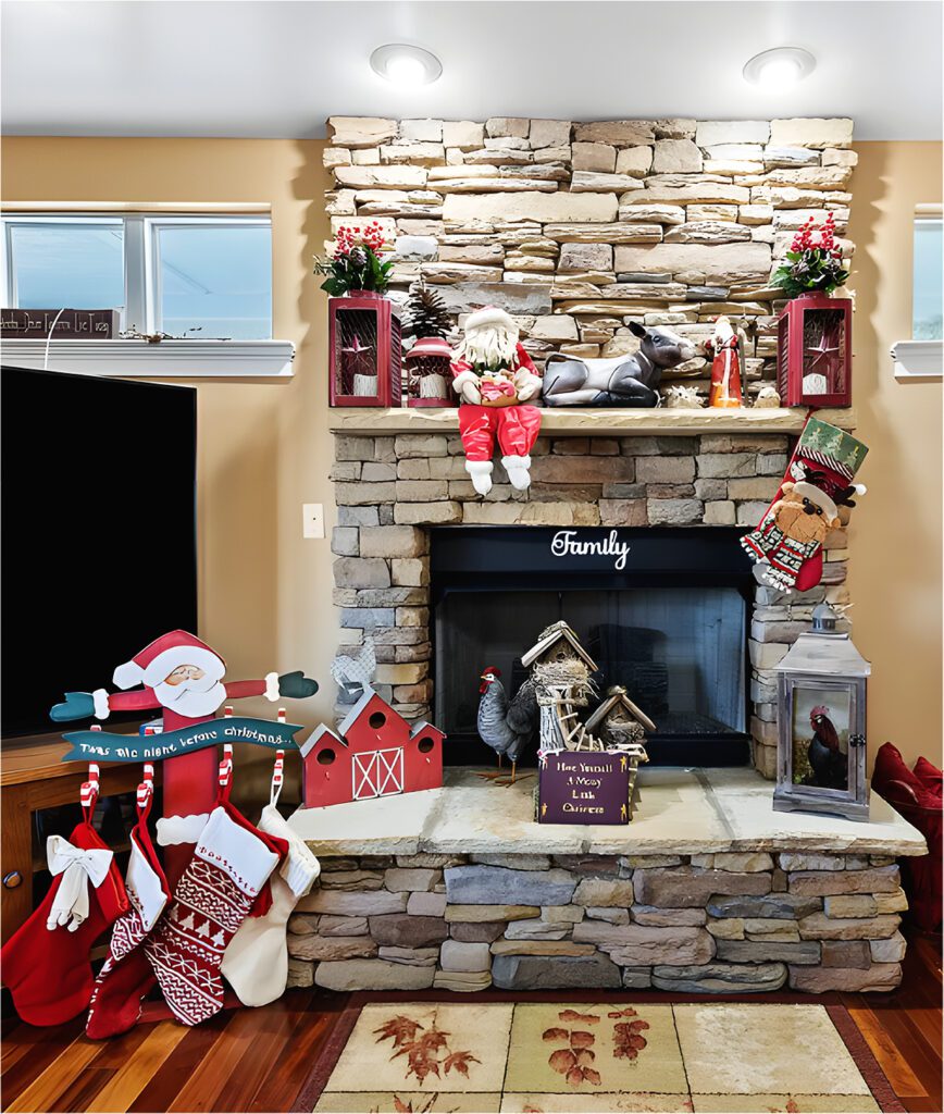 Decorate a Fireplace Mantel for Christmas
