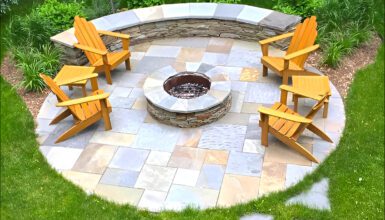Circular Patio Design with Fire Pit