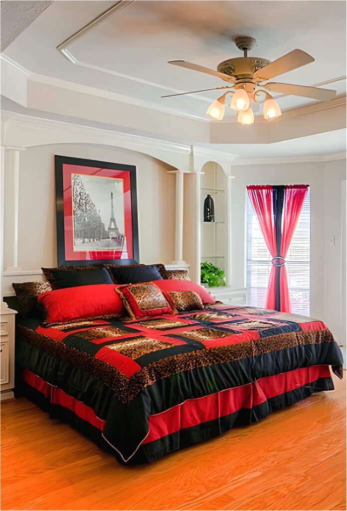 Red and Black Bedroom