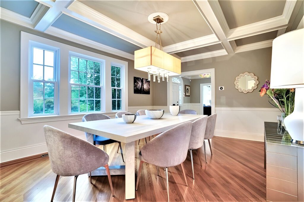 Sophisticated Dining Room with Contemporary Rectangular Table