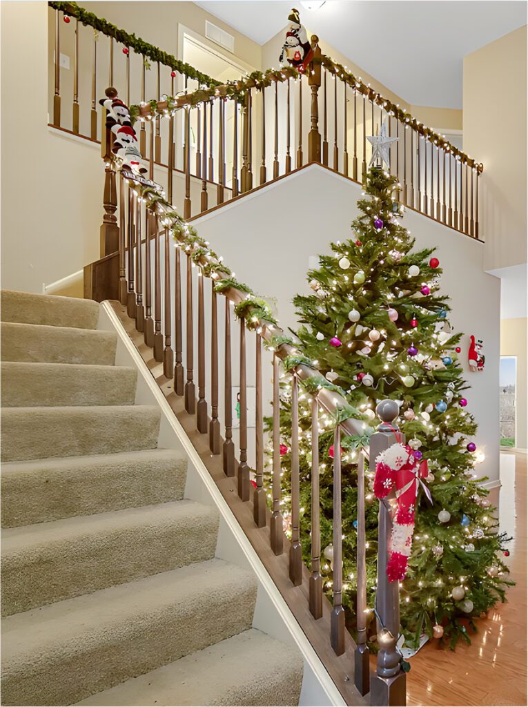 Staircase Decorations for Christmas