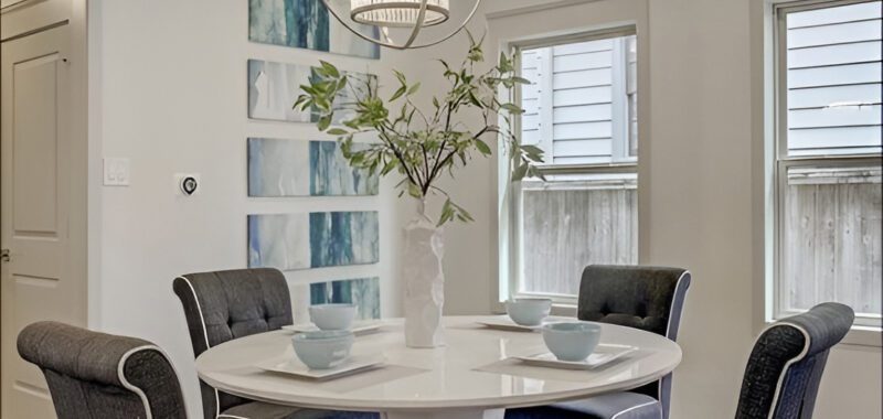 Stunning Modern Dining Room With White Round Table
