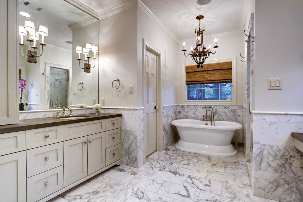 Timeless Elegant Bathroom Design with Freestanding Tub