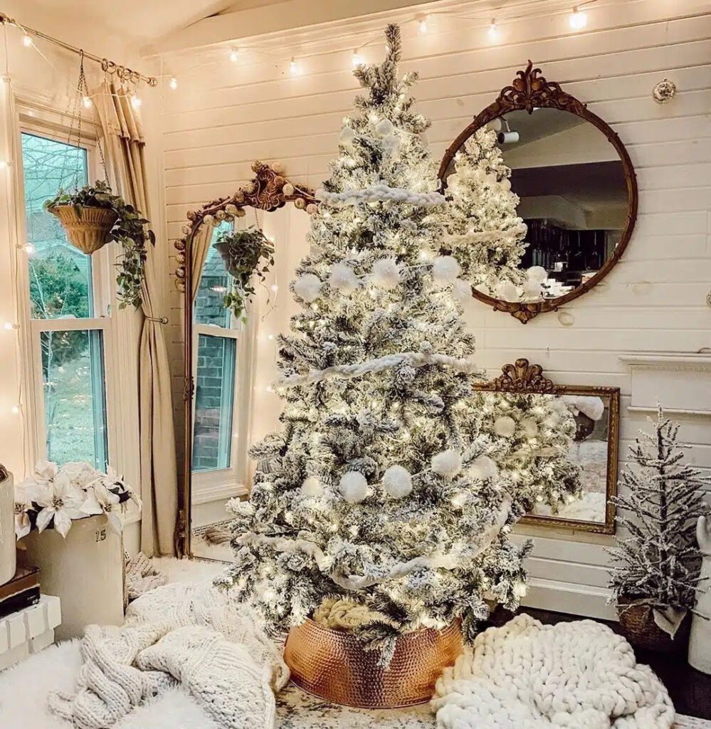White Christmas Tree with Lights