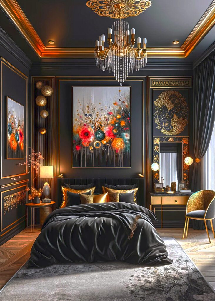 Black and Gold Bedroom