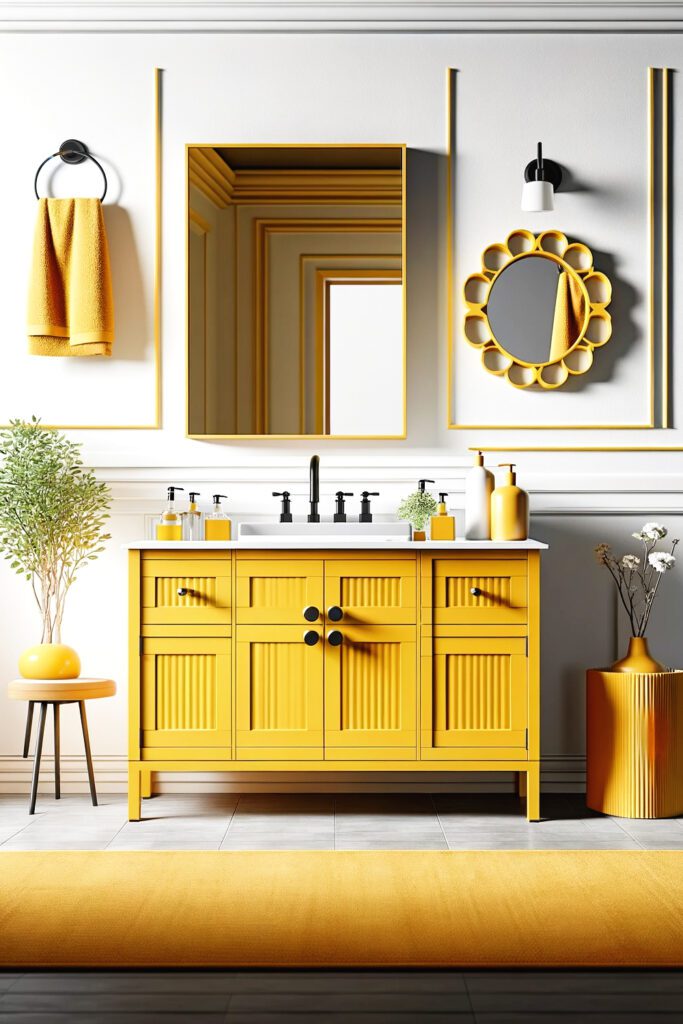 Mustard Yellow Bathroom Vanity