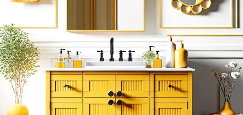 Mustard Yellow Bathroom Vanity