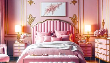 Pink and Gold Bedroom