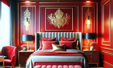 Red and Gold Bedroom