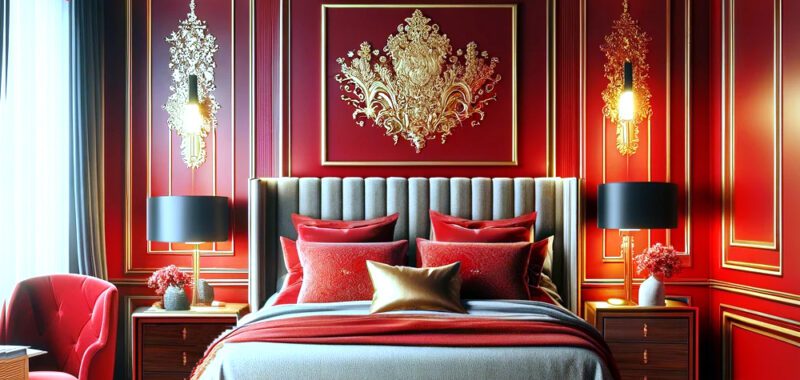Red and Gold Bedroom